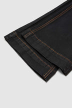 Double Button Stitch Detail High Waist Bootcut Jeans