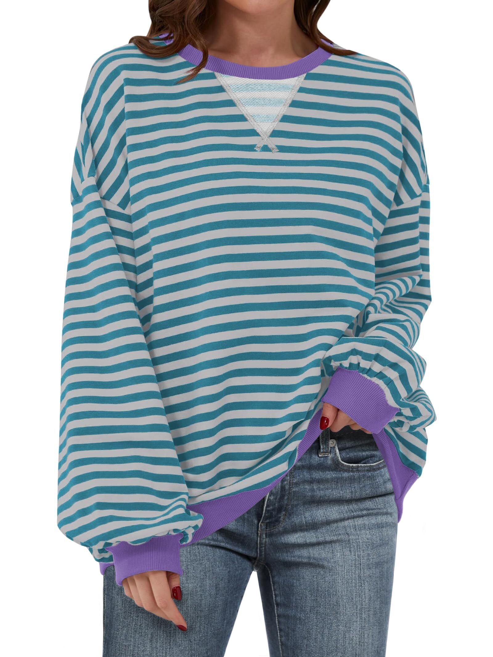 Women's Striped Oversized Sweatshirt