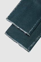 Tall Washed Raw Hem Mid Waist Wide Leg Jeans