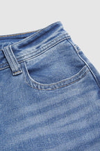 Wash Straight Leg Low Rise Jeans