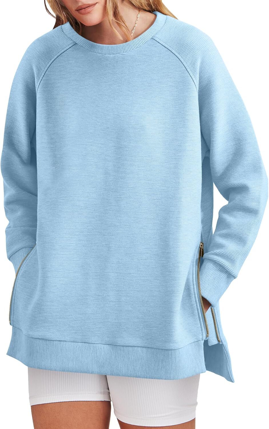 Women's Side Zipper Oversized Sweatshirt