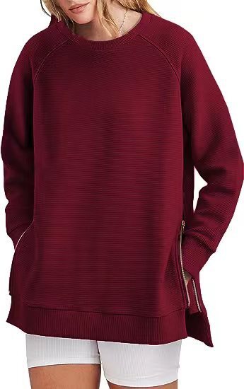 Women's Side Zipper Oversized Sweatshirt