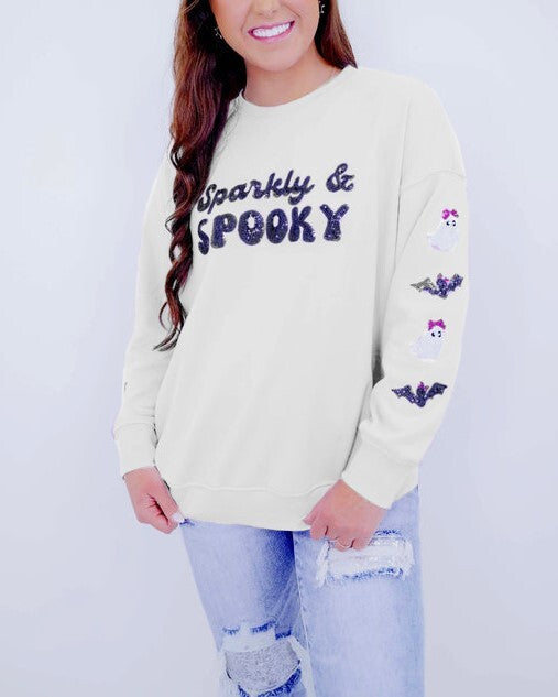 Women's Sparkly & Spooky Sequin Sweatshirt