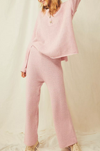 Button Knit Sweater 2-Piece Loungewear Set