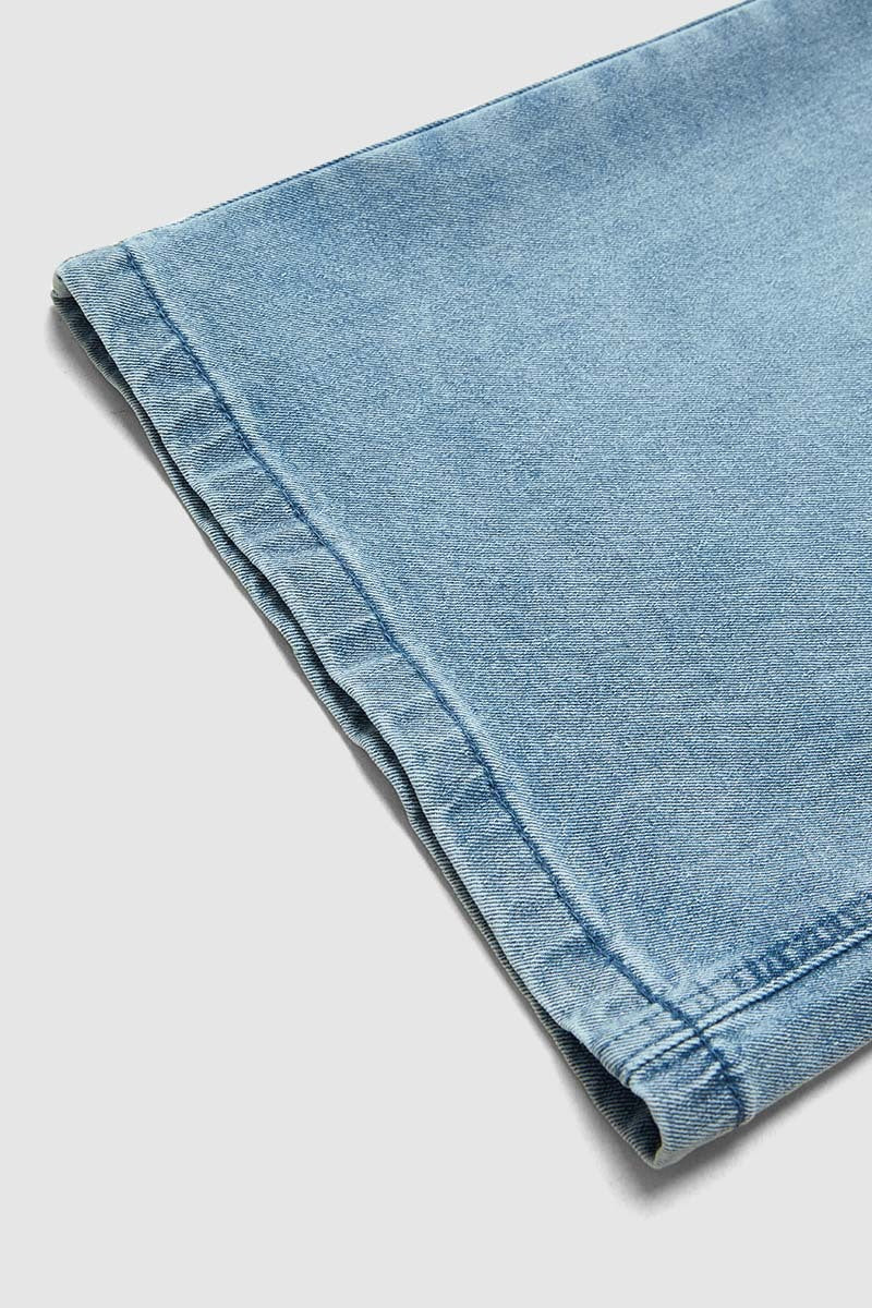 Wash High Waist Straight Leg Capri Jeans Without Belt