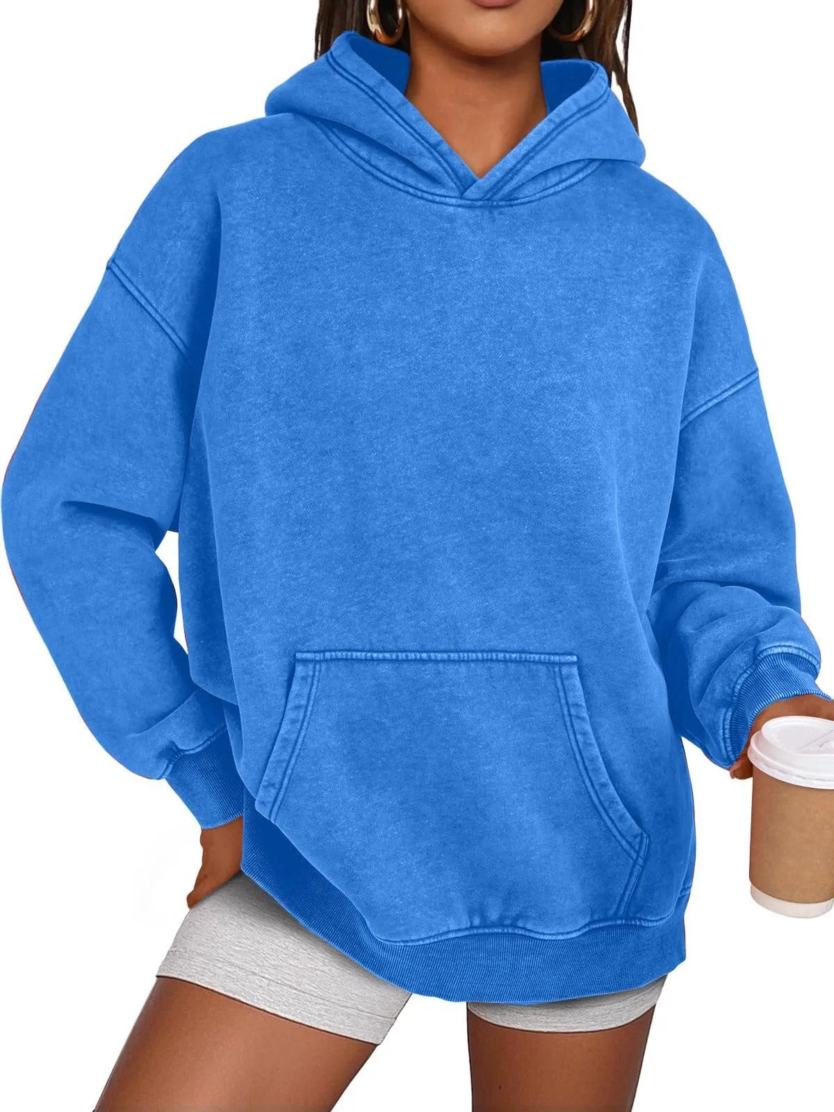 Unisex Casual Oversized Acid Wash Tops Hoodie Pullover(Buy 2 Free Shipping)