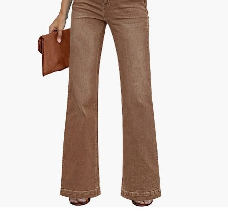 Vintage Oblique Button Mid Waist Straight Leg Jeans
