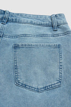 Wash High Waist Straight Leg Capri Jeans Without Belt