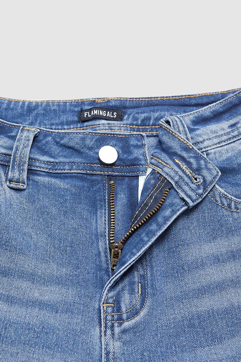Wash Straight Leg Low Rise Jeans