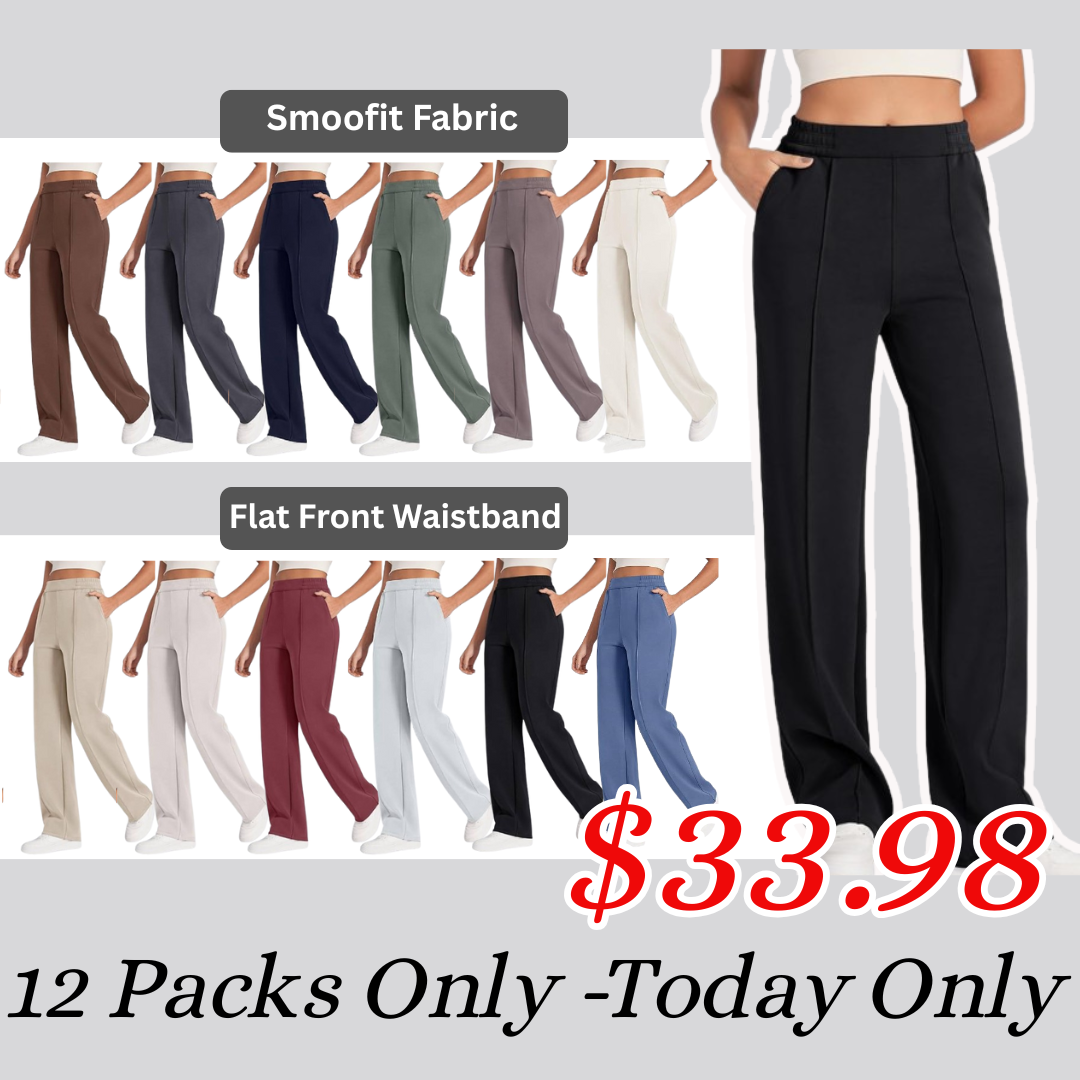 Women Wide Leg Sweatpants with Pockets Yoga Pants Casual Lounge Trousers