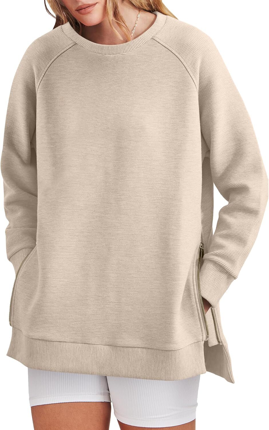 Women's Side Zipper Oversized Sweatshirt