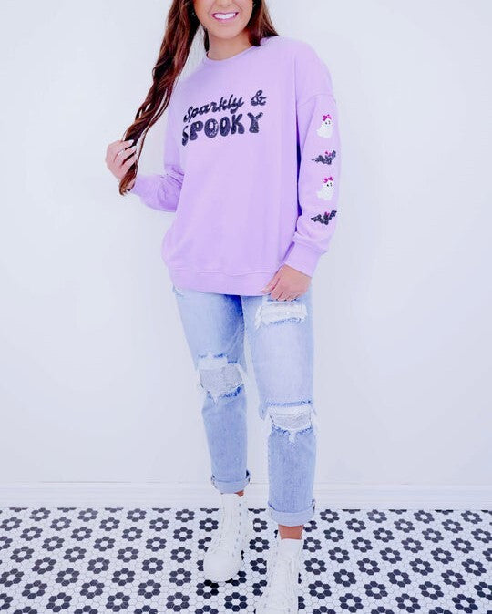 Women's Sparkly & Spooky Sequin Sweatshirt