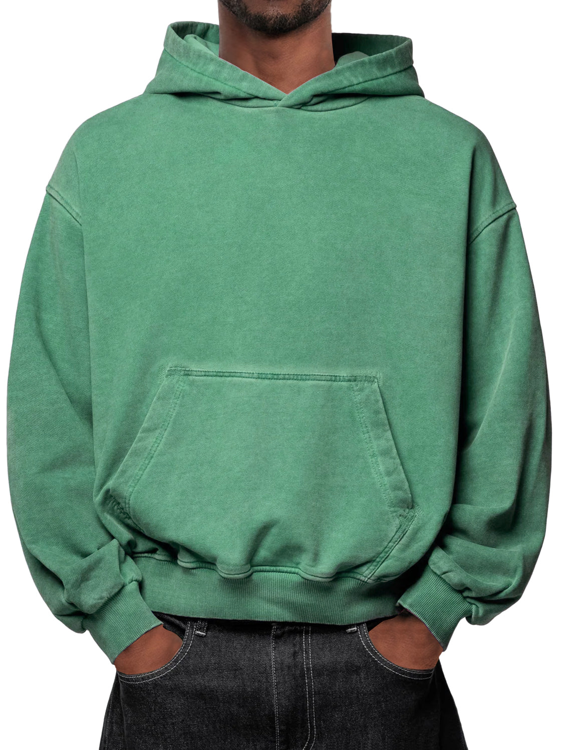 Men's Washed Distressed Vintage Hooded Sweatshirt