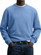100% Wool Men's Crew Neck Comfortable Warm Knitted Base Layer Sweater